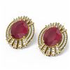 Image 3 : 15.47 ctw Ruby & Diamond Earrings 18K Yellow Gold - REF-427Y3X