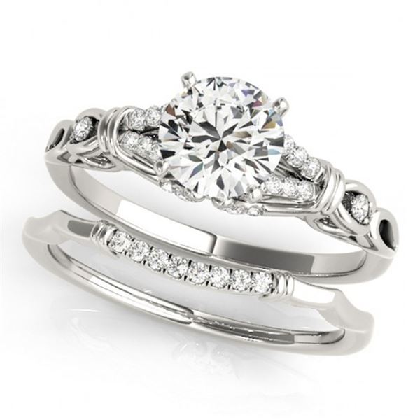 1 ctw Certified VS/SI Diamond Solitaire 2pc Wedding Set 14k White Gold - REF-140A6N