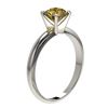 Image 3 : 1.25 ctw Certified Intense Yellow Diamond Solitaire Ring 10k White Gold - REF-184N3F