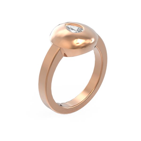 0.52 ctw Pear Diamond Ring 18K Rose Gold - REF-143G8W
