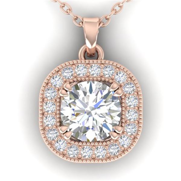 1.02 ctw Certified VS/SI Diamond Stud Micro Necklace 14k Rose Gold - REF-173A6N