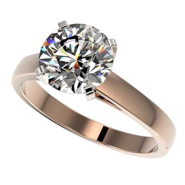 2.55 ctw Certified Quality Diamond Engagment Ring 10k Rose Gold - REF-616X8A