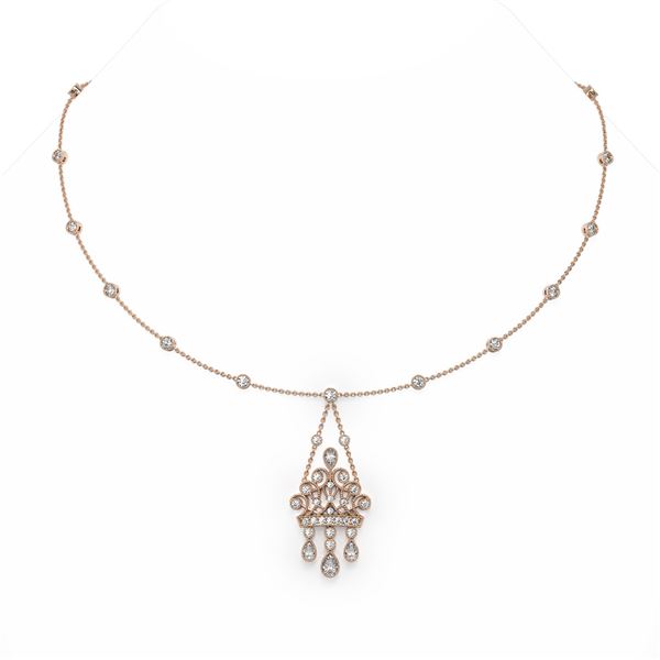 5 ctw Diamond Designer Necklace 18K Rose Gold - REF-796W8H