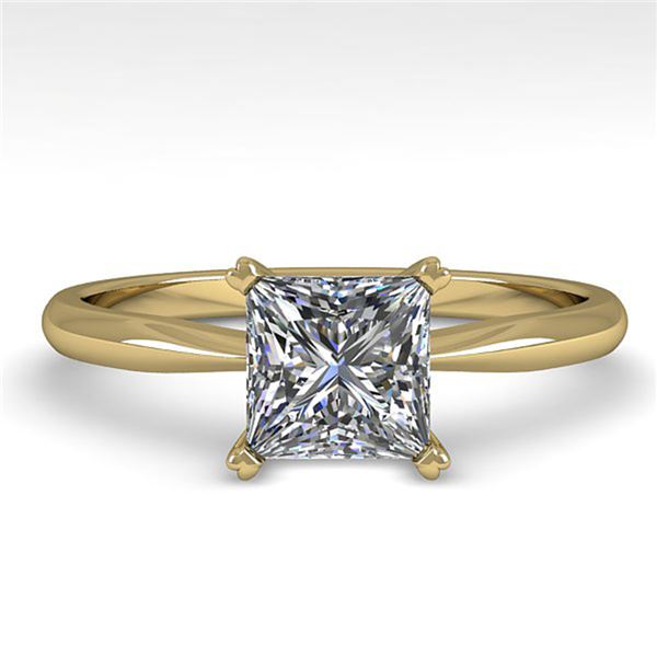 1.01 ctw Princess Cut VS/SI Diamond Engagment Ring 18k Yellow Gold - REF-233N2F