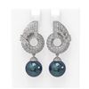 Image 1 : 4.21 ctw Diamond & Pearl Earrings 18K White Gold - REF-378W2H