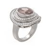 Image 1 : 6.46 ctw Morganite & Diamond Ring 18K White Gold - REF-445H5R