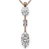 Image 1 : 2.5 ctw Marquise Cut Diamond Designer Necklace 18K Rose Gold - REF-666W2H