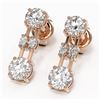 Image 1 : 3 ctw Marquise Cut Diamond Designer Earrings 18K Rose Gold - REF-443H6R