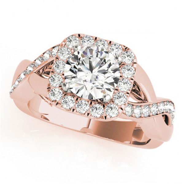 1.4 ctw Certified VS/SI Diamond Halo Ring 18k Rose Gold - REF-176M5G