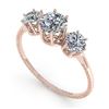 Image 2 : 1 ctw Past Present Future VS/SI Diamond Ring 18k Rose Gold - REF-129Y9X