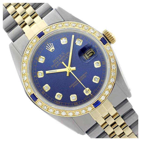 Rolex Ladies Two Tone, Diam Dial & Diam/Sapphire Bezel, Sapphire Crystal - REF-434M3F