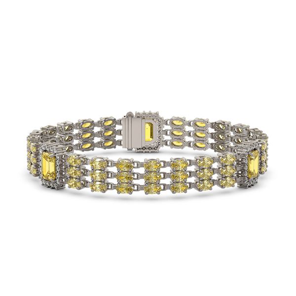 22.77 ctw Citrine & Diamond Bracelet 14K White Gold - REF-327W3H