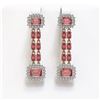 Image 1 : 11.38 ctw Tourmaline & Diamond Earrings 14K Rose Gold - REF-245H3R