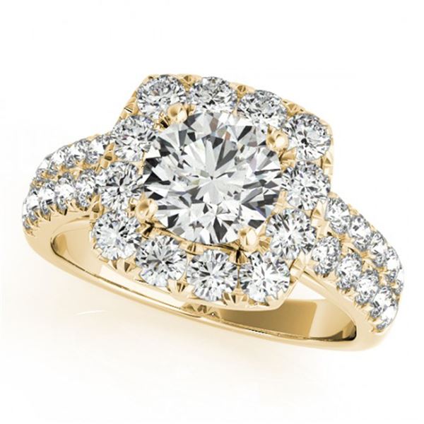 2.5 ctw Certified VS/SI Diamond Halo Ring 18k Yellow Gold - REF-436W2H