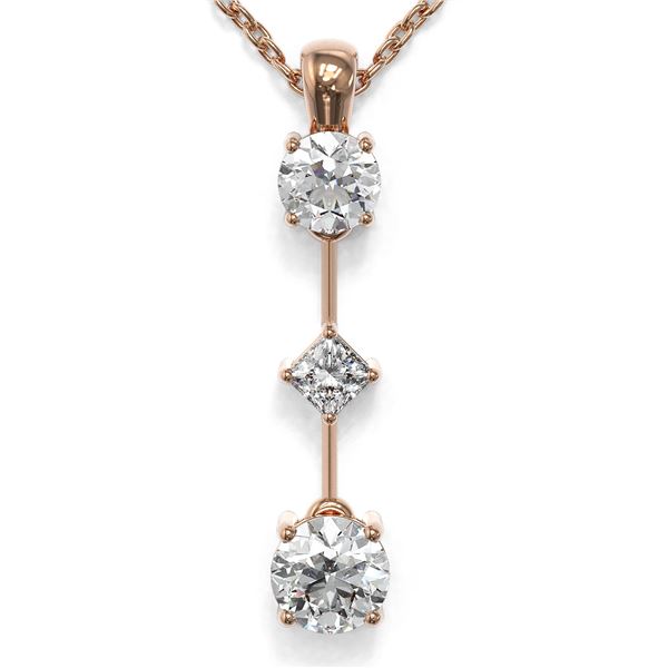 0.9 ctw Diamond Designer Necklace 18K Rose Gold - REF-121H2R