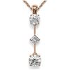 Image 1 : 0.9 ctw Diamond Designer Necklace 18K Rose Gold - REF-121H2R