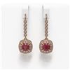 Image 1 : 5.1 ctw Certified Ruby & Diamond Victorian Earrings 14K Rose Gold - REF-172G8W