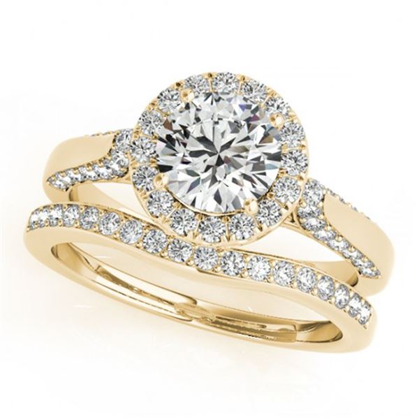 2.44 ctw Certified VS/SI Diamond 2pc Wedding Set Halo 14k Yellow Gold - REF-528R2K