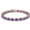 Image 1 : 19.7 ctw Amethyst & VS/SI Diamond Eternity Bracelet 10k Rose Gold - REF-104K2Y