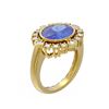 Image 1 : 4.64 ctw Tanzanite & Diamond Ring 18K Yellow Gold - REF-236M4G