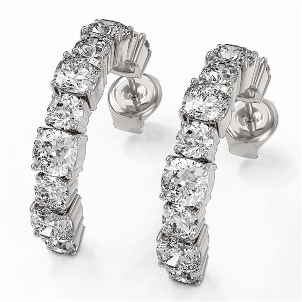 3.9 ctw Cushion Cut Diamond Designer Earrings 18K White Gold - REF-367R6K