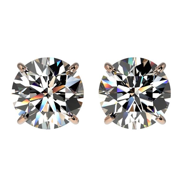 2 ctw Certified Quality Diamond Stud Earrings 10k Rose Gold - REF-256H3R