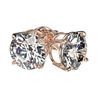 Image 3 : 2 ctw Certified Quality Diamond Stud Earrings 10k Rose Gold - REF-256H3R