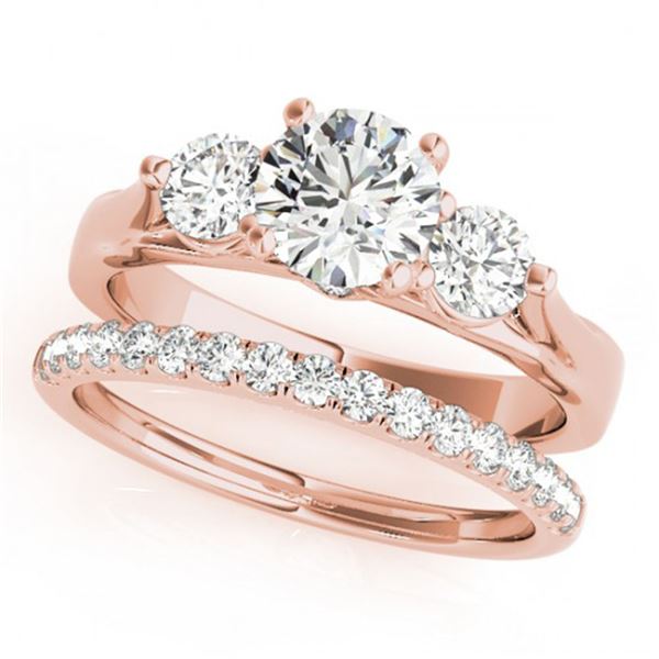 1.67 ctw VS/SI Diamond 3 Stone 2pc Wedding Set 14k Rose Gold - REF-191R8K