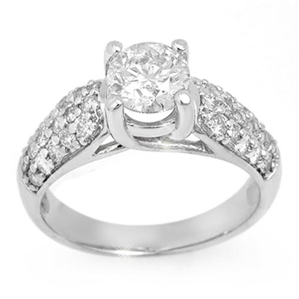 1.60 ctw Certified VS/SI Diamond Ring 18k White Gold - REF-309G3W