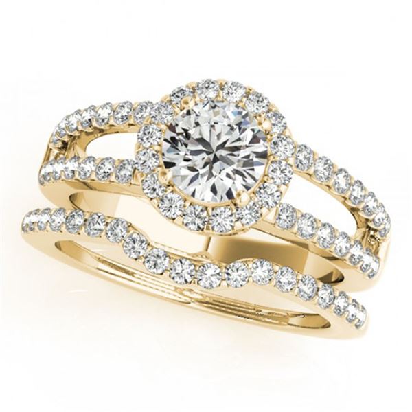 1.51 ctw Certified VS/SI Diamond 2pc Wedding Set Halo 14k Yellow Gold - REF-141H4R