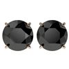 Image 1 : 4.19 ctw Fancy Black Diamond Solitaire Stud Earrings 10k Rose Gold - REF-68Y8X