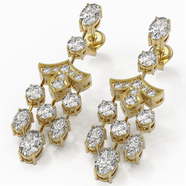 5.5 ctw Oval Cut Diamond Designer Earrings 18K Yellow Gold - REF-722W4H