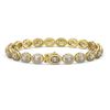 Image 2 : 9.49 ctw Oval Cut Diamond Micro Pave Bracelet 18K Yellow Gold - REF-798N3F