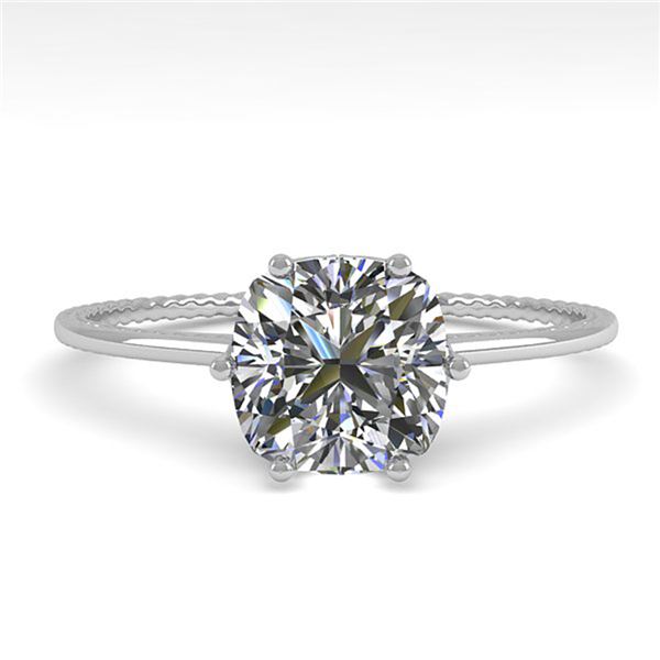 1.0 ctw VS/SI Cushion Diamond Engagment Ring 18k White Gold - REF-287K4Y