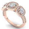 Image 2 : 2.25 ctw Certified VS/SI Diamond 3 Stone Micro Ring 14k Rose Gold - REF-236A2N