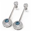 Image 3 : 3.67 ctw Intense Blue Diamond Earrings 18K White Gold - REF-336W2H