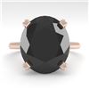 Image 1 : 9.0 ctw Oval Black Diamond Engagment Designer Ring 14k Rose Gold - REF-240M2G