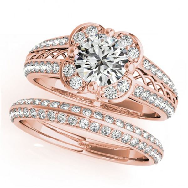 2.41 ctw Certified VS/SI Diamond 2pc Wedding Set Halo 14k Rose Gold - REF-545N2F