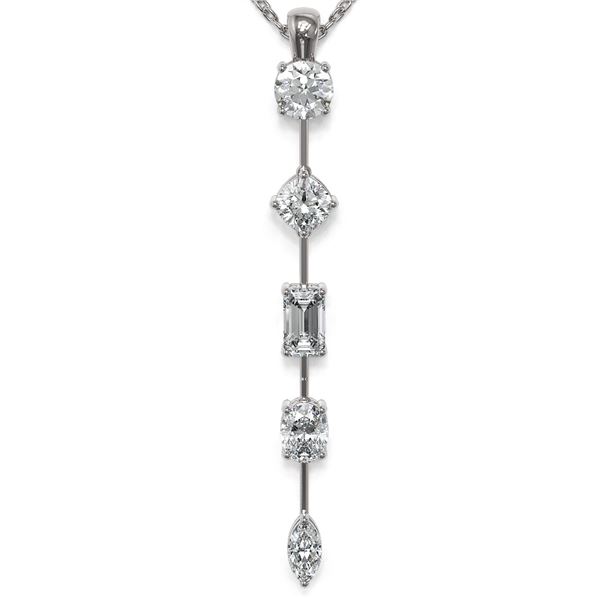 1.4 ctw Mix cut Diamonds Designer Necklace 18K White Gold - REF-183N8F