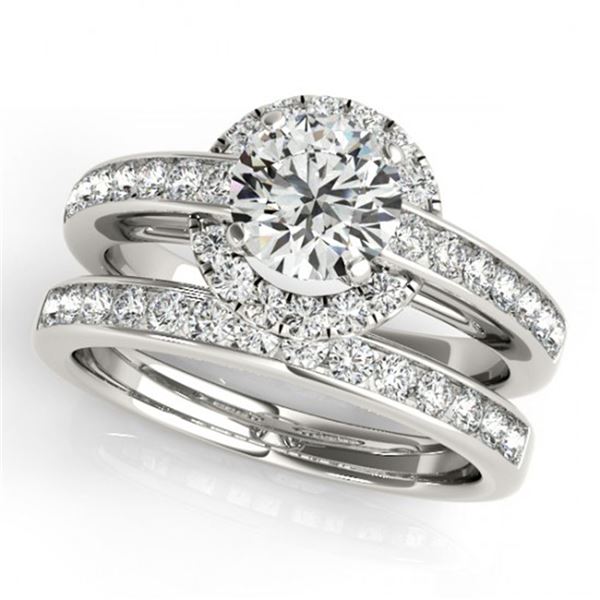 1.61 ctw Certified VS/SI Diamond 2pc Wedding Set Halo 14k White Gold - REF-181Y2X