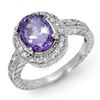 Image 1 : 2.90 ctw Tanzanite & Diamond Ring 18k White Gold - REF-100H2R