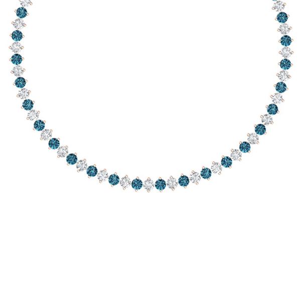 45 ctw Certified SI/I Intense Blue Diamond Necklace 18K Rose Gold - REF-4410N2F