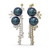 Image 2 : 6.17 ctw Diamond & Pearl Earrings 18K Yellow Gold - REF-626F9M