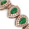 Image 3 : 56.04 ctw Emerald & Diamond Victorian Bracelet 14K Rose Gold - REF-1745W5H