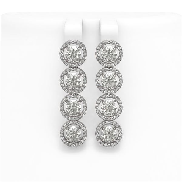 6.14 ctw Diamond Micro Pave Earrings 18K White Gold - REF-727Y4X