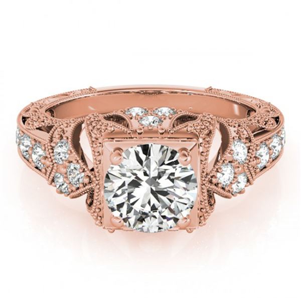1.25 ctw Certified VS/SI Diamond Antique Ring 18k Rose Gold - REF-299A6N