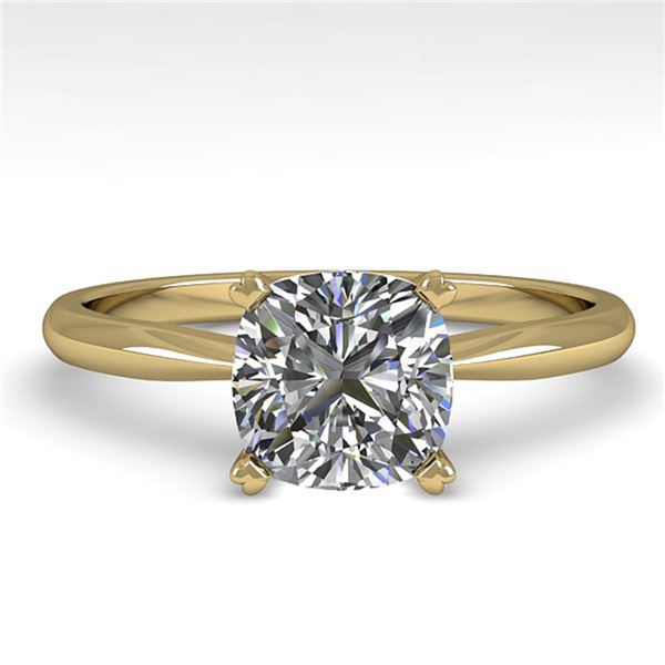 1 ctw Cushion Cut VS/SI Diamond Engagment Designer Ring 14k Yellow Gold - REF-243N2F