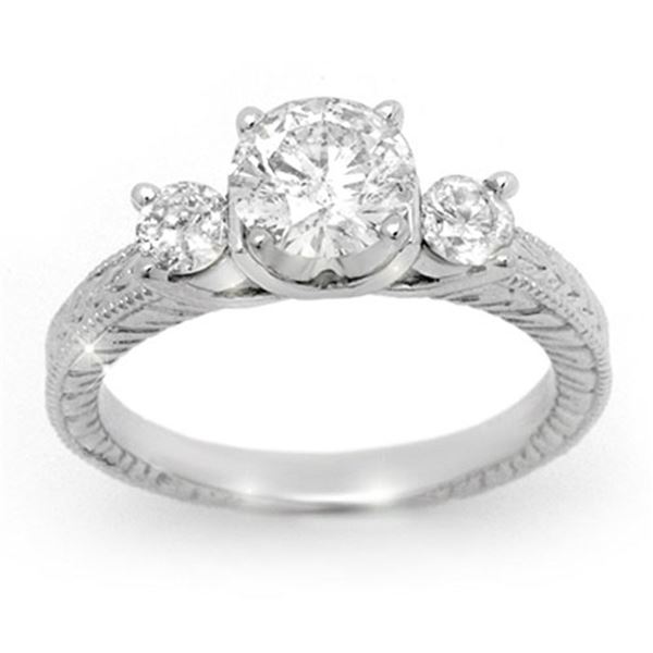 1.50 ctw Certified VS/SI Diamond Ring 18k White Gold - REF-405X9A