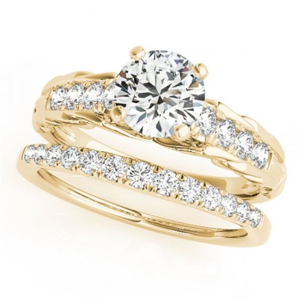 1.04 ctw Certified VS/SI Diamond 2pc Wedding Set 14k Yellow Gold - REF-150A3N