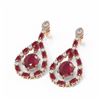 Image 3 : 25.7 ctw Ruby & Diamond Earrings 18K Rose Gold - REF-600M2G